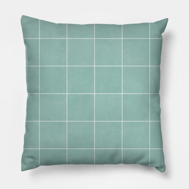 Large Grid Pattern - Light Blue Pillow by ZoltanRatko