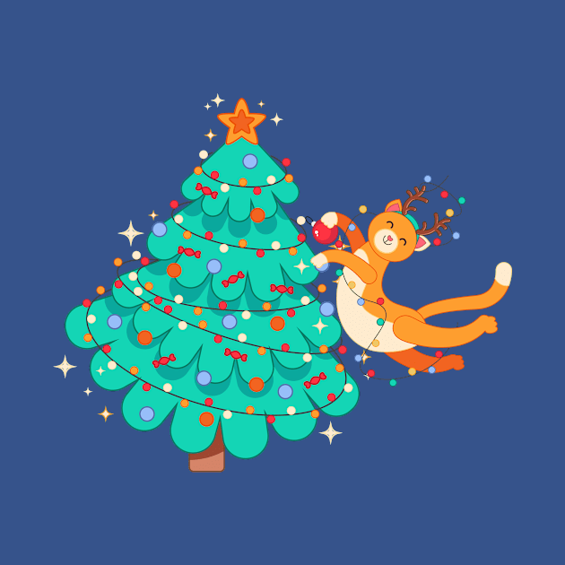 Christmas cat by Ksenia Aksenteva