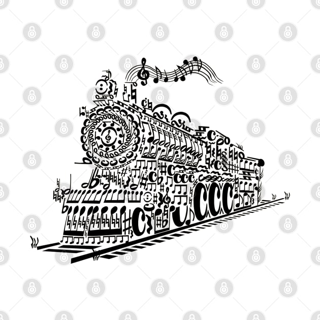 Musical Train (Black Graphic) by Jarecrow 