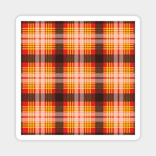 Red, Yellow, Black and White Scottish Tartan Style Design Magnet