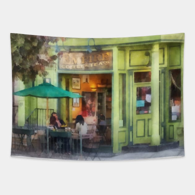 Hoboken NJ - Coffee and Tea Shop Tapestry by SusanSavad