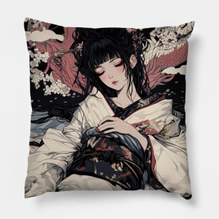 Geisha and Dragon 7907 Pillow