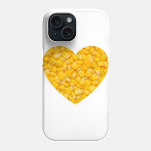 I Love Corn Heart Food Photograph Phone Case