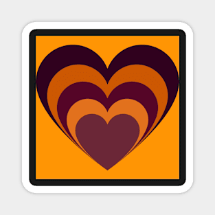 Autumn color shift heart - orange Magnet