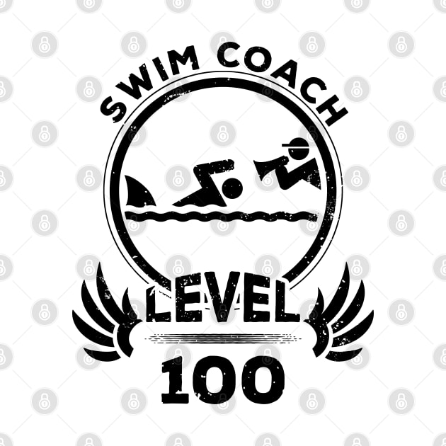 Level 100 Swim Coach Swimming Trainer Gift by atomguy