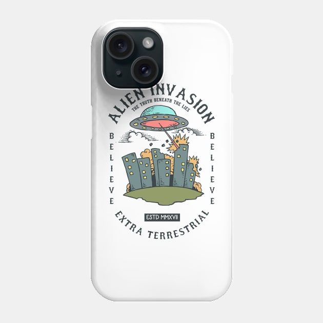 Alien Invasion Phone Case by Pureteeshop