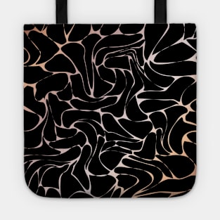 Black and rose gold metallic background Tote