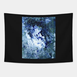 Blue Crystal Rock Abstract Art Design Tapestry