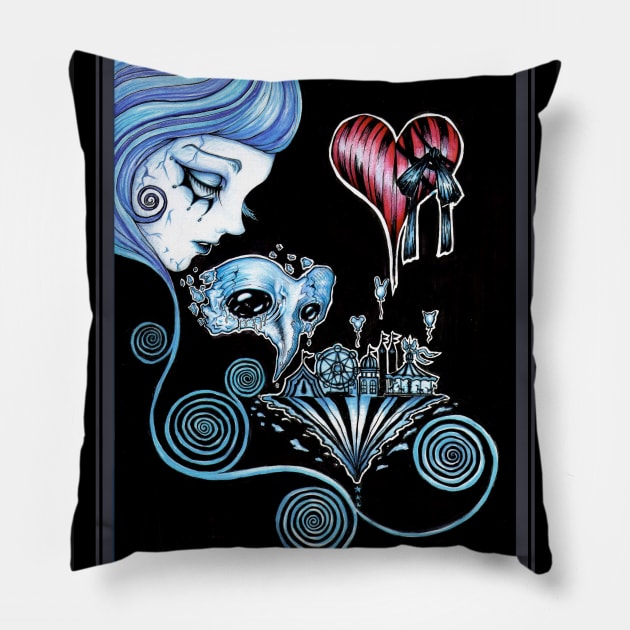 Sentimental Love Circus Pillow by Megan Darrough