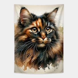 Chausie - Watercolor Cat Tapestry