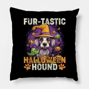 Fur-tastic Halloween Hound Dog Witch Costume Pillow