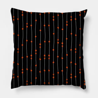 Red Dots and White Stripes Pillow