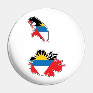 Antigua and Barbuda National Flag in Map Pin