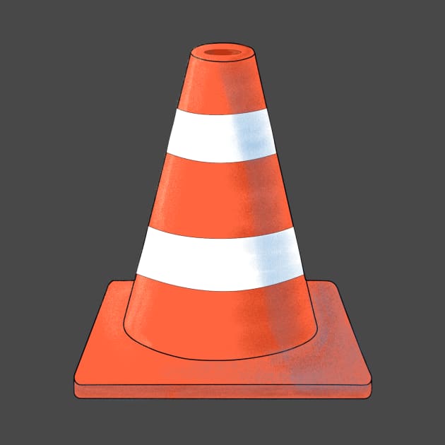 Cute orange and white Safety Cone. by StephJChild