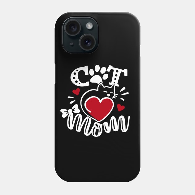 Cute Cat Mom Design Cat Mamas Phone Case by Monday Cattitude