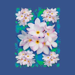 Plumeria Bouquet Exotic Summer Pattern T-Shirt