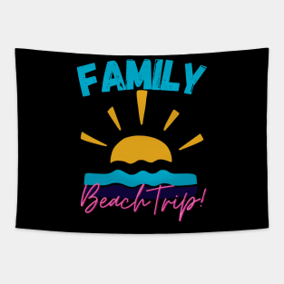 Family beach trip Tapestry