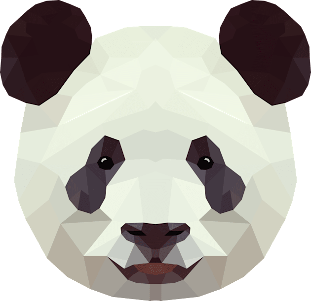 Cute Panda Low Poly | Geometric Kids T-Shirt by kareemelk