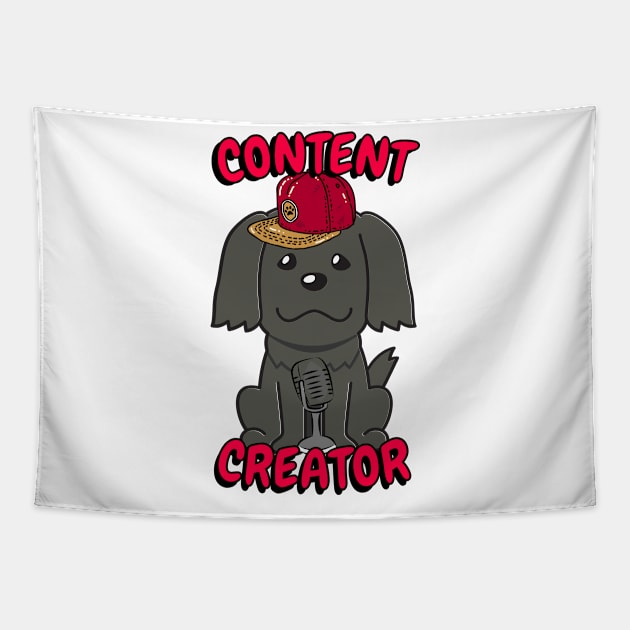 Cute black dog is a content creator Tapestry by Pet Station