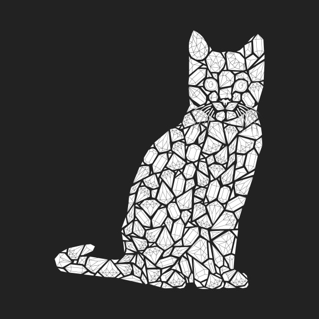 Crazy Cat Lady Coloring Page Diamonds Crystals Gemstones by annagrunduls