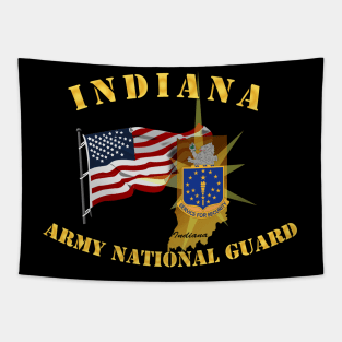 Indiana - ARNG w Flag Tapestry