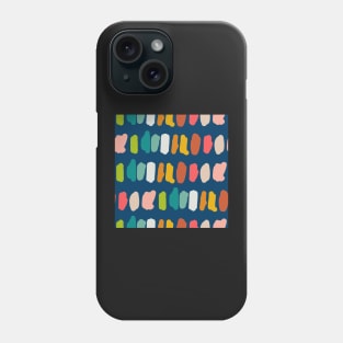 Rainbow Color Swatches on Navy Phone Case