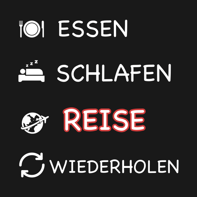 ESSEN SCHLAFEN REISE T-SHIRT by yellowpinko