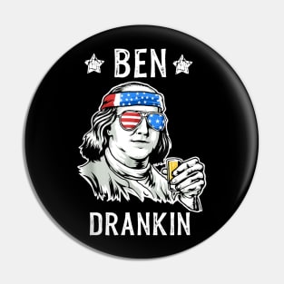 4th of July Ben Drankin Benjamin Franklin Tee Funny Men Gift Pin