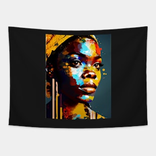 Colorful pop art style woman portrait Tapestry