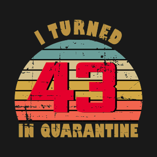 43rd Birthday Gift For Him and Her I Turned 43 In Quarantine T-Shirt