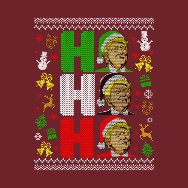 Trump Santa Claus Ho Ho Ho Ugly Christmas Sweater by wizardwenderlust