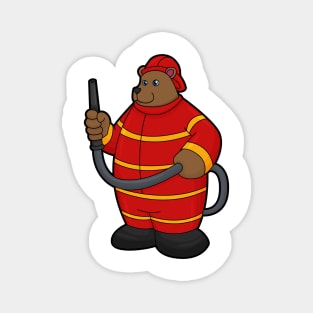 Bear as Firefighter with Hose Magnet