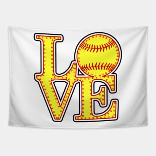 Softball Fastpitch LOVE Stitched Outline 2023 Tapestry