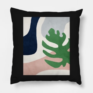 Abstract, Plant, Mid century modern wall art Pillow