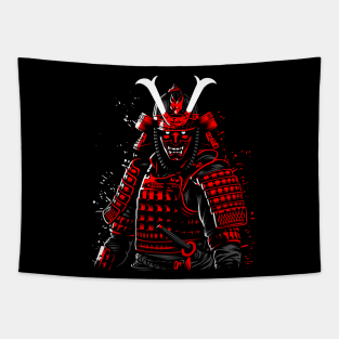 Demon Samurai red Tapestry