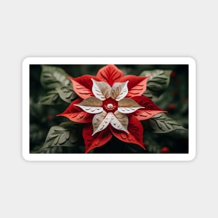 3D Poinsettia flower Xmas vibe Magnet