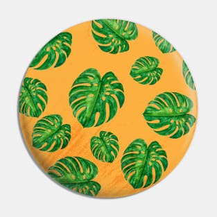 Mustard Tropical Monstera Pin