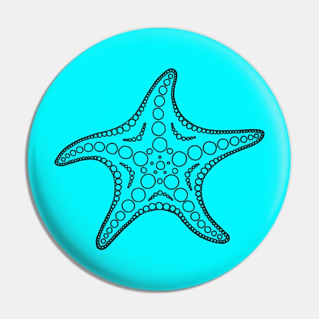 Starfish (blue/black) Pin by calenbundalas