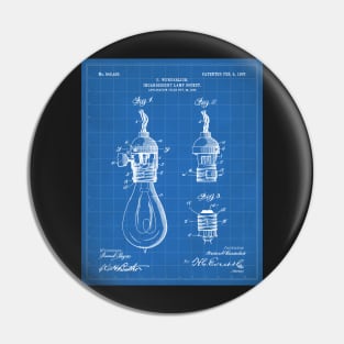 Light Bulb Patent - Designer Industrial Design Art - Blueprint Pin