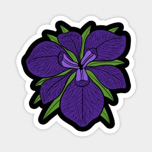 Purple Iris Flower Magnet