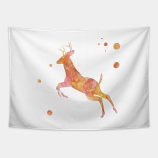 Running Deer Watercolor Painting Tapestry