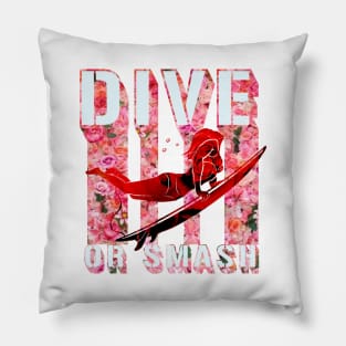 dive or smash, surf shirt, summer shirt, beach shirt Pillow