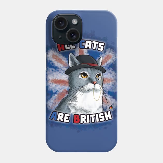 All Cats Are British Phone Case by rednessdesign