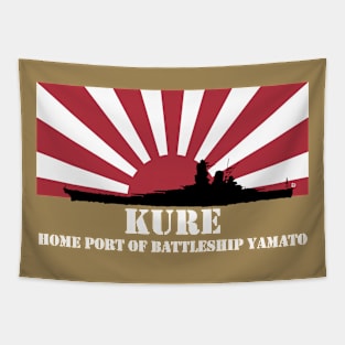 Kure: Home Port of Battleship Yamato (White) Tapestry