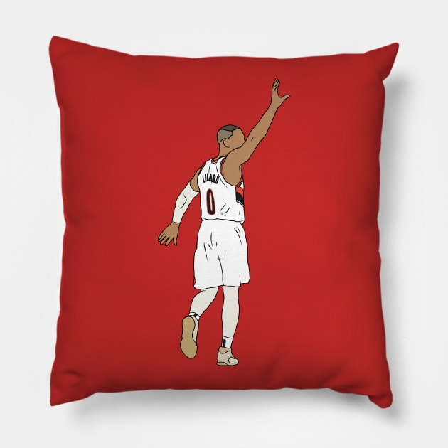 Damian Lillard Waves Goodbye Pillow by rattraptees