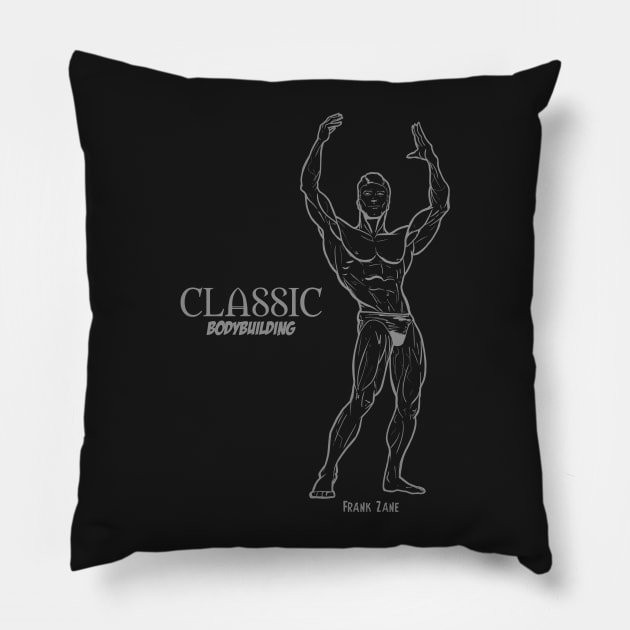 Classic Bodybuilding Frank Zane Pillow by Juggertha