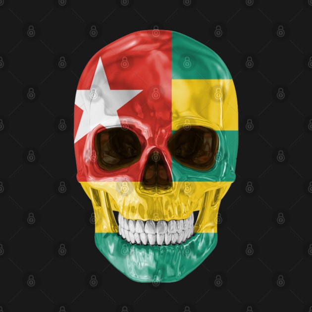 Togo Flag Skull - Gift for Togolese With Roots From Togo by Country Flags