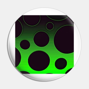 Polka Dots Black and Green Pin
