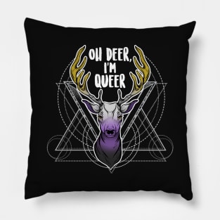 Nonbinary: Oh Deer, I'm Queer Pillow