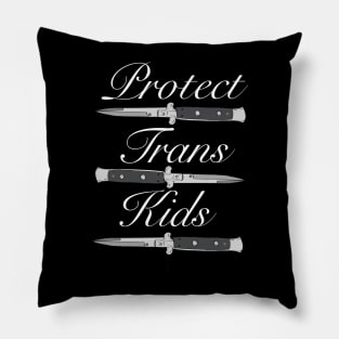 Protect Trans Kids Dark background variant Pillow